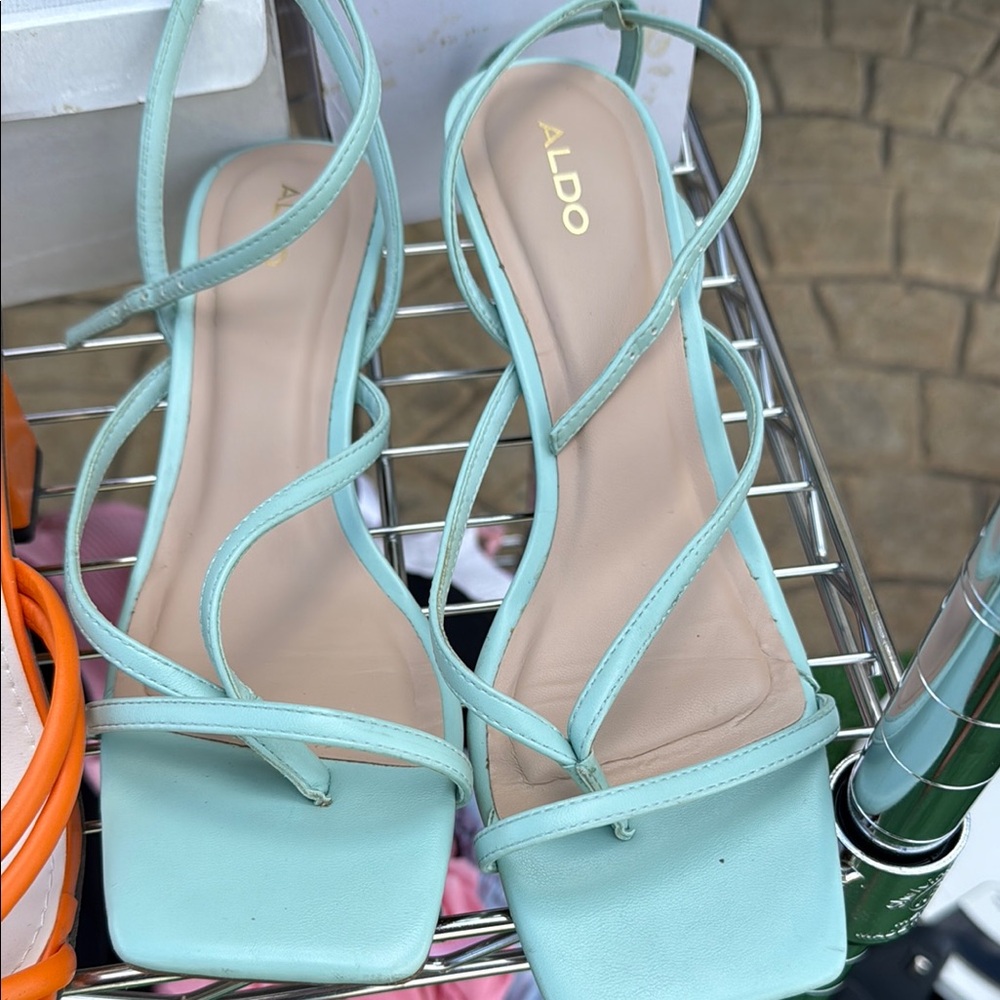 Aldo Blue Strappy Sandals Elegant Design